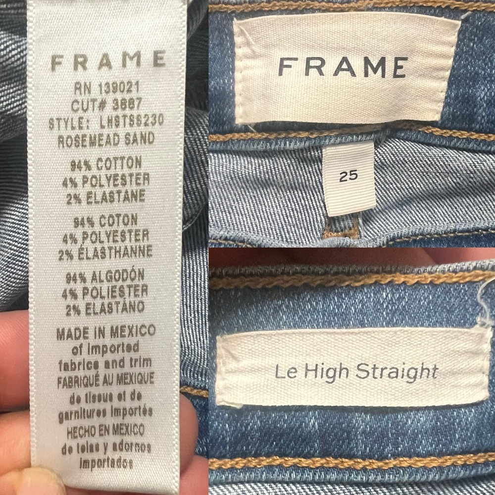 FRAME Le High Straight Sanded Seam Jeans Size 25 - Picture 10 of 10
